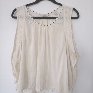 Scotch & Soda cream sleeveless top w stud detail